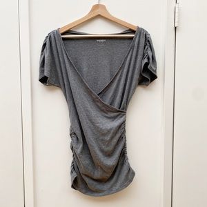 EXPRESS Grey Ruched Top